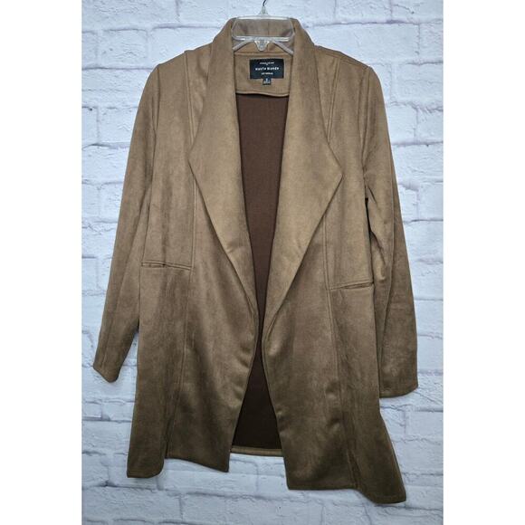 NWT Haute Monde brown Faux suede blazer coat size Small. - Picture 1 of 9